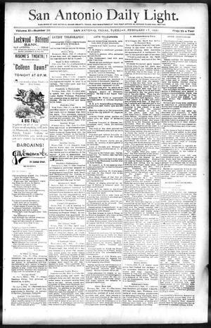 San Antonio Daily Light. (San Antonio, Tex.), Vol. 11, No. 26, Ed. 1 Tuesday, February 17, 1891