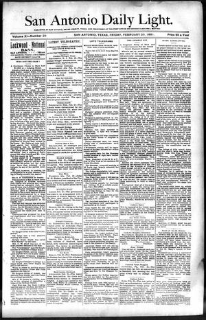 San Antonio Daily Light. (San Antonio, Tex.), Vol. 11, No. 29, Ed. 1 Friday, February 20, 1891