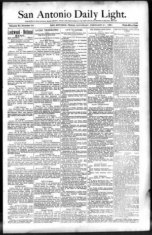 San Antonio Daily Light. (San Antonio, Tex.), Vol. 11, No. 30, Ed. 1 Saturday, February 21, 1891