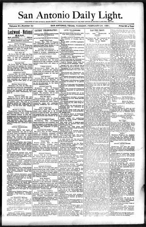 San Antonio Daily Light. (San Antonio, Tex.), Vol. 11, No. 32, Ed. 1 Tuesday, February 24, 1891