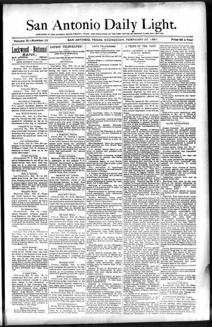 San Antonio Daily Light. (San Antonio, Tex.), Vol. 11, No. 33, Ed. 1 Wednesday, February 25, 1891
