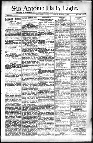 San Antonio Daily Light. (San Antonio, Tex.), Vol. 11, No. 37, Ed. 1 Monday, March 2, 1891