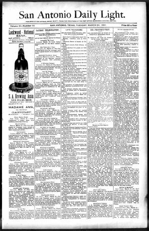 San Antonio Daily Light. (San Antonio, Tex.), Vol. 11, No. 56, Ed. 1 Tuesday, March 24, 1891