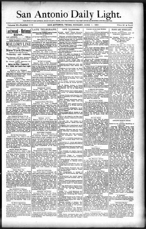 San Antonio Daily Light. (San Antonio, Tex.), Vol. 11, No. 115, Ed. 1 Monday, June 1, 1891