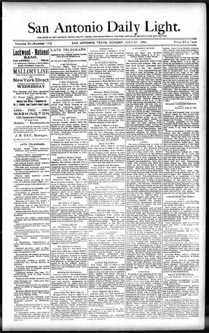 San Antonio Daily Light. (San Antonio, Tex.), Vol. 11, No. 162, Ed. 1 Monday, July 27, 1891
