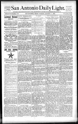 San Antonio Daily Light. (San Antonio, Tex.), Vol. 11, No. 175, Ed. 1 Tuesday, August 11, 1891