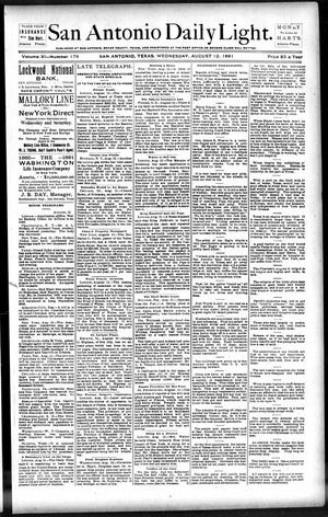 San Antonio Daily Light. (San Antonio, Tex.), Vol. 11, No. 176, Ed. 1 Wednesday, August 12, 1891