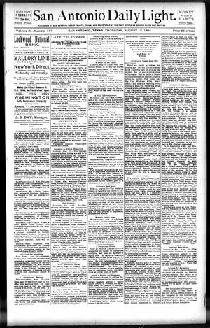 San Antonio Daily Light. (San Antonio, Tex.), Vol. 11, No. 177, Ed. 1 Thursday, August 13, 1891