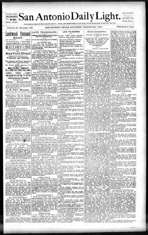 San Antonio Daily Light. (San Antonio, Tex.), Vol. 11, No. 185, Ed. 1 Saturday, August 22, 1891
