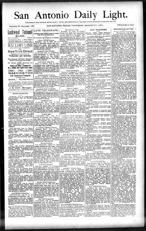 San Antonio Daily Light. (San Antonio, Tex.), Vol. 11, No. 189, Ed. 1 Thursday, August 27, 1891