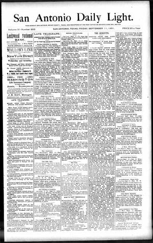 San Antonio Daily Light. (San Antonio, Tex.), Vol. 11, No. 202, Ed. 1 Friday, September 11, 1891