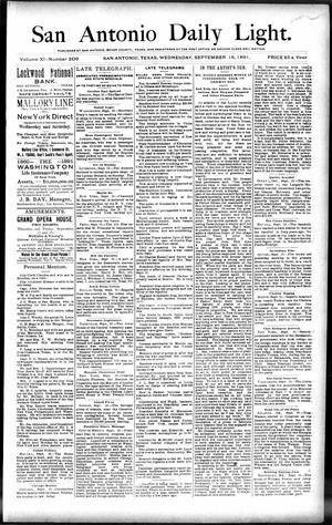 San Antonio Daily Light. (San Antonio, Tex.), Vol. 11, No. 206, Ed. 1 Wednesday, September 16, 1891