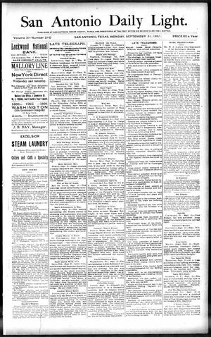 San Antonio Daily Light. (San Antonio, Tex.), Vol. 11, No. 210, Ed. 1 Monday, September 21, 1891