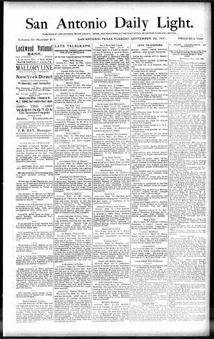 San Antonio Daily Light. (San Antonio, Tex.), Vol. 11, No. 211, Ed. 1 Tuesday, September 22, 1891