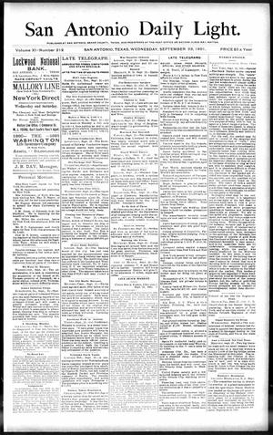 San Antonio Daily Light. (San Antonio, Tex.), Vol. 11, No. 212, Ed. 1 Wednesday, September 23, 1891