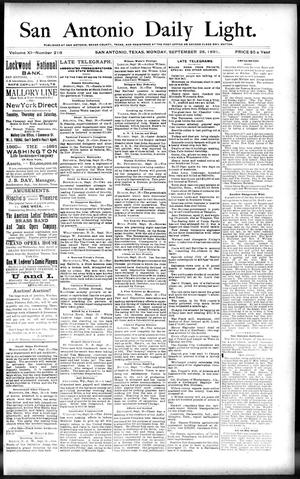 San Antonio Daily Light. (San Antonio, Tex.), Vol. 11, No. 216, Ed. 1 Monday, September 28, 1891