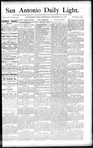 San Antonio Daily Light. (San Antonio, Tex.), Vol. 11, No. 218, Ed. 1 Wednesday, September 30, 1891