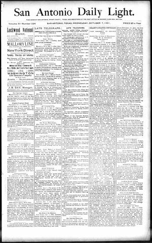 San Antonio Daily Light. (San Antonio, Tex.), Vol. 11, No. 224, Ed. 1 Wednesday, October 7, 1891