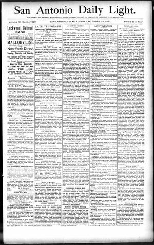 San Antonio Daily Light. (San Antonio, Tex.), Vol. 11, No. 229, Ed. 1 Tuesday, October 13, 1891