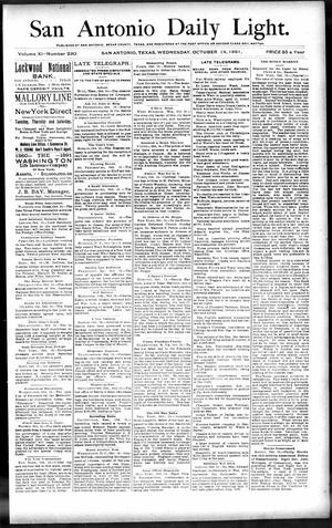 San Antonio Daily Light. (San Antonio, Tex.), Vol. 11, No. 230, Ed. 1 Wednesday, October 14, 1891