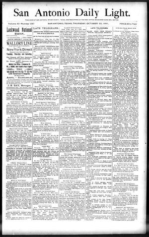 San Antonio Daily Light. (San Antonio, Tex.), Vol. 11, No. 237, Ed. 1 Thursday, October 22, 1891