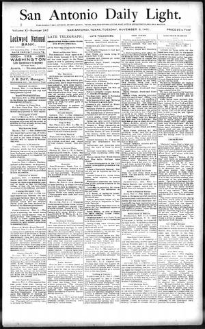 San Antonio Daily Light. (San Antonio, Tex.), Vol. 11, No. 247, Ed. 1 Tuesday, November 3, 1891
