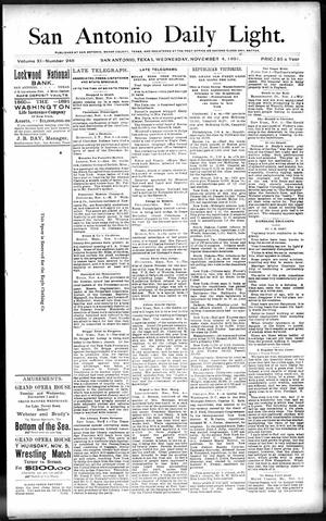 San Antonio Daily Light. (San Antonio, Tex.), Vol. 11, No. 248, Ed. 1 Wednesday, November 4, 1891