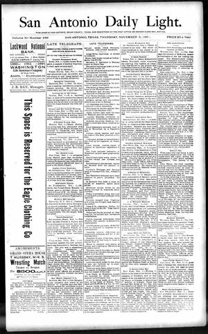 San Antonio Daily Light. (San Antonio, Tex.), Vol. 11, No. 249, Ed. 1 Thursday, November 5, 1891
