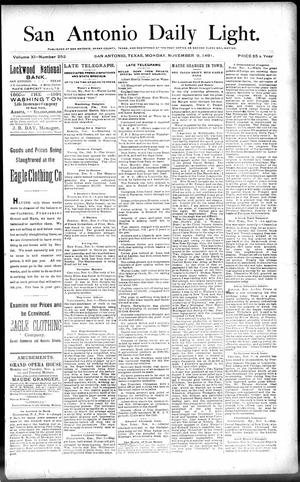 San Antonio Daily Light. (San Antonio, Tex.), Vol. 11, No. 252, Ed. 1 Monday, November 9, 1891