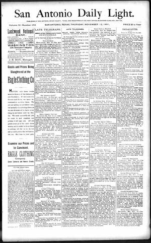 San Antonio Daily Light. (San Antonio, Tex.), Vol. 11, No. 255, Ed. 1 Thursday, November 12, 1891