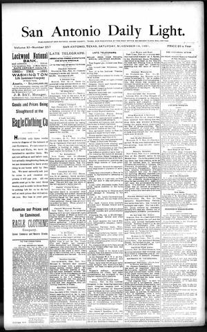 San Antonio Daily Light. (San Antonio, Tex.), Vol. 11, No. 257, Ed. 1 Saturday, November 14, 1891
