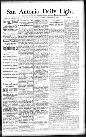 San Antonio Daily Light. (San Antonio, Tex.), Vol. 11, No. 259, Ed. 1 Tuesday, November 17, 1891