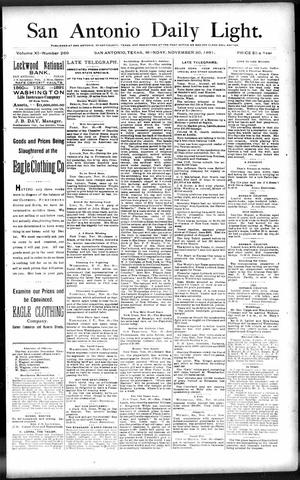San Antonio Daily Light. (San Antonio, Tex.), Vol. 11, No. 269, Ed. 1 Monday, November 30, 1891