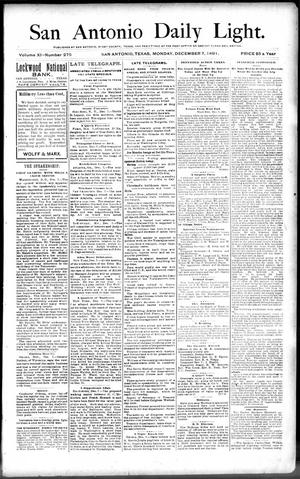 San Antonio Daily Light. (San Antonio, Tex.), Vol. 11, No. 275, Ed. 1 Monday, December 7, 1891