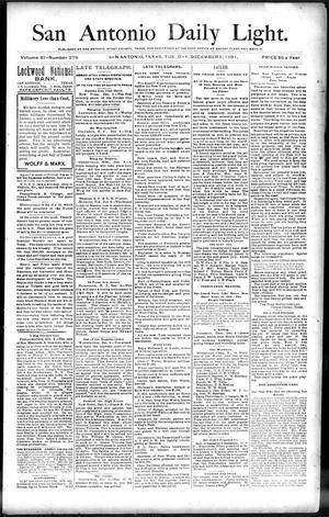 San Antonio Daily Light. (San Antonio, Tex.), Vol. 11, No. 276, Ed. 1 Tuesday, December 8, 1891