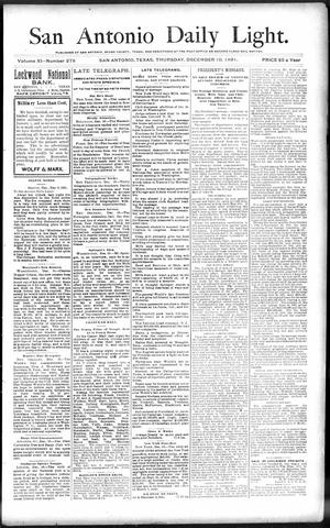 San Antonio Daily Light. (San Antonio, Tex.), Vol. 11, No. 278, Ed. 1 Thursday, December 10, 1891