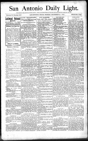 San Antonio Daily Light. (San Antonio, Tex.), Vol. 11, No. 287, Ed. 1 Monday, December 21, 1891