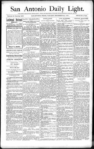 San Antonio Daily Light. (San Antonio, Tex.), Vol. 11, No. 288, Ed. 1 Tuesday, December 22, 1891