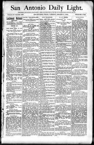 San Antonio Daily Light. (San Antonio, Tex.), Vol. 11, No. 298, Ed. 1 Tuesday, January 5, 1892