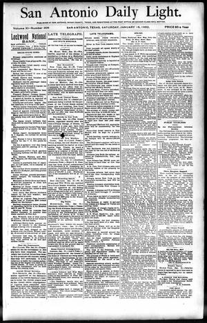San Antonio Daily Light. (San Antonio, Tex.), Vol. 11, No. 308, Ed. 1 Saturday, January 16, 1892