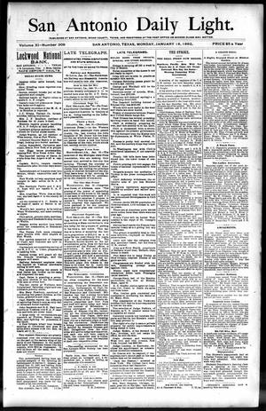 San Antonio Daily Light. (San Antonio, Tex.), Vol. 12, No. 309, Ed. 1 Monday, January 18, 1892