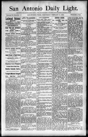 San Antonio Daily Light. (San Antonio, Tex.), Vol. 12, No. 13, Ed. 1 Wednesday, February 3, 1892