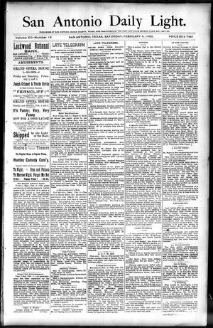 San Antonio Daily Light. (San Antonio, Tex.), Vol. 12, No. 16, Ed. 1 Saturday, February 6, 1892