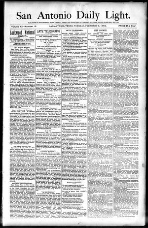 San Antonio Daily Light. (San Antonio, Tex.), Vol. 12, No. 18, Ed. 1 Tuesday, February 9, 1892