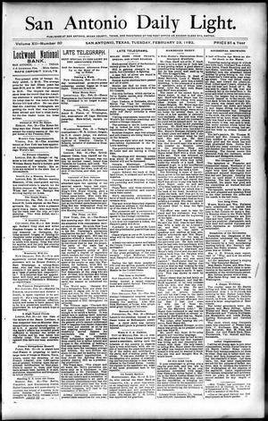 San Antonio Daily Light. (San Antonio, Tex.), Vol. 12, No. 30, Ed. 1 Tuesday, February 23, 1892