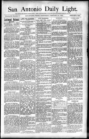 San Antonio Daily Light. (San Antonio, Tex.), Vol. 12, No. 31, Ed. 1 Wednesday, February 24, 1892