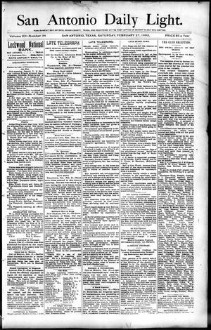 San Antonio Daily Light. (San Antonio, Tex.), Vol. 12, No. 34, Ed. 1 Saturday, February 27, 1892