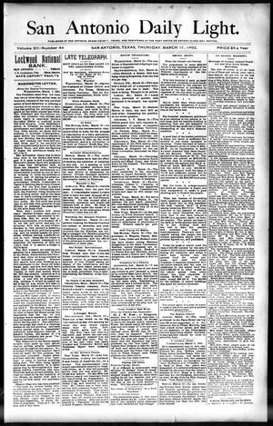 San Antonio Daily Light. (San Antonio, Tex.), Vol. 12, No. 44, Ed. 1 Thursday, March 10, 1892