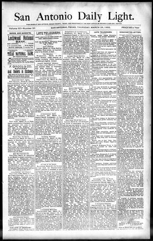 San Antonio Daily Light. (San Antonio, Tex.), Vol. 12, No. 56, Ed. 1 Thursday, March 24, 1892