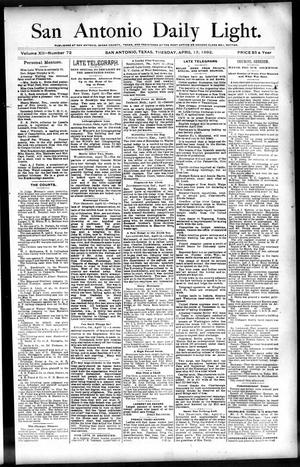 San Antonio Daily Light. (San Antonio, Tex.), Vol. 12, No. 72, Ed. 1 Tuesday, April 12, 1892